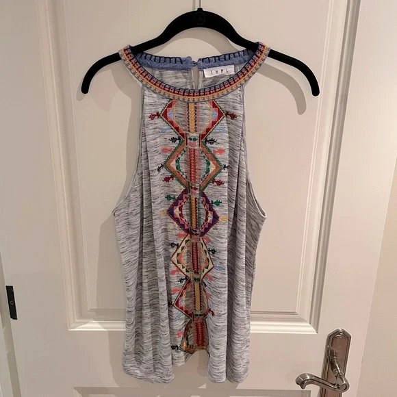Colorful THML Embroidered High-Neck Tank - Picture 3 of 4